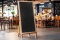 Advertising blank Blackboard, Blank restaurant shop sign or menu boards in shopping mall center, Blackboard sign mockup