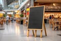 Advertising blank Blackboard, Blank restaurant shop sign or menu boards in shopping mall center, Blackboard sign mockup