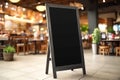 Advertising blank Blackboard, Blank restaurant shop sign or menu boards in shopping mall center, Blackboard sign mockup