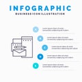 Advertising, Branding, Identity, Corporate Line icon with 5 steps presentation infographics Background