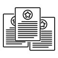 Advertising campaign papers icon, outline style Royalty Free Stock Photo