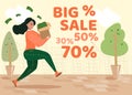 Advertising Cartoon Poster with Big Sale Offer