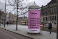 Advertising Column For The Moco Museum At Amsterdam The Netherlands 21-3-2024 Royalty Free Stock Photo