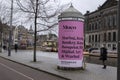 Advertising Column For The Moco Museum At Amsterdam The Netherlands 21-3-2024