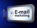 Advertising concept: E-mail Marketing and Head With Lightbulb on billboard background Royalty Free Stock Photo