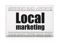 Advertising concept: newspaper headline Local Marketing Royalty Free Stock Photo