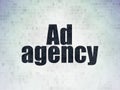 Advertising concept: Ad Agency on Digital Data Paper background Royalty Free Stock Photo