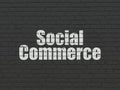 Advertising concept: Social Commerce on wall background Royalty Free Stock Photo