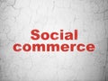 Advertising concept: Social Commerce on wall background Royalty Free Stock Photo