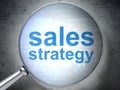 Advertising concept: Sales Strategy with optical glass