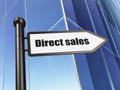 Advertising concept: sign Direct Sales on Building background