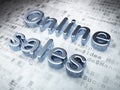 Advertising concept: Silver Online Sales on digital background