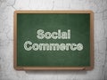 Advertising concept: Social Commerce on chalkboard background Royalty Free Stock Photo