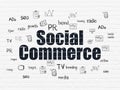 Advertising concept: Social Commerce on wall background Royalty Free Stock Photo