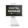 Advertising Digital Signage Vector. Advertising Screen Mock Up isolated. LCD Digital Signage For Indoor Using. Isolated Royalty Free Stock Photo