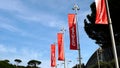 Advertising flags of the XIV Rome Film Festival. From 17 to 27 October at the Auditorium Parco della Musica