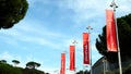 Advertising flags of the XIV Rome Film Festival. From 17 to 27 October