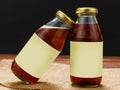 Advertising glass bottles of tasty organic drink product for health refreshment extract from natural herb and fruit of ginkgo,