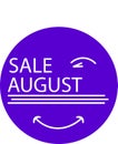 ADVERTISING ICON FOR YOUR PRODUCT SALE AUGUST MONTH WITH EYE Royalty Free Stock Photo