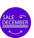 ADVERTISING ICON FOR YOUR PRODUCT SALE DECEMBER MONTH WITH EYE Royalty Free Stock Photo