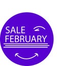 ADVERTISING ICON FOR YOUR PRODUCT SALE FEBRUARY WITH EYE Royalty Free Stock Photo