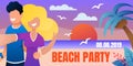 Advertising Landing Web Page Banner Beach Party