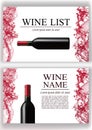 Advertising magazine page,wine presentation brochure. Illustration of a dark bottle of red wine in photorealistic style