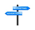 Advertising and marketing signposts Royalty Free Stock Photo