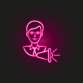 advertising, marketing, business hand drawn neon style icon. Simple thin line, outline vector of business icons for ui and ux, Royalty Free Stock Photo