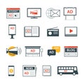 Advertising media icon flat design