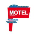 Motel sign isolated on white background Royalty Free Stock Photo