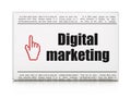 Advertising news concept: newspaper with Digital Marketing and M Royalty Free Stock Photo