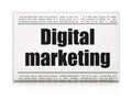 Advertising news concept: newspaper headline Digital Marketing Royalty Free Stock Photo