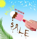 Advertising poster. Hot summer sale