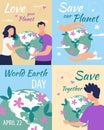 Advertising Poster Inscription Love Your Planet. Royalty Free Stock Photo