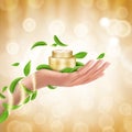Advertising poster of a moisturizing cosmetic product Royalty Free Stock Photo