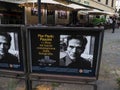 Advertising poster in Rome with the photo of the intellectual and writer Pier Paolo Pasolini