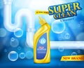 Advertising poster cleaner for toilet, bathroom and pipes. Royalty Free Stock Photo