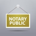 advertising sign hanging door notary public web banner signing and legalization documents concept