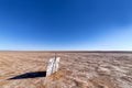 Advertising sign in the middle of nowhere, Morocco Royalty Free Stock Photo