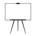 Advertising stand or flip chart or blank artist easel isolated on white background. Presentation blank white board for conference.