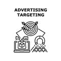 Advertising Targeting Vector Black Illustration