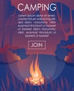 Advertising Text Banner Inviting Join to Camping