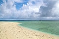 Advertising, Travel, Vacation and Holiday Concept - Beautiful view pristine beach in a small remote island