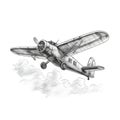 advertising vintage airplane flying ai generated Royalty Free Stock Photo