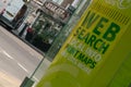 Advertising of web search local info print maps in green. London