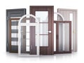 Windows and doors on white background Royalty Free Stock Photo
