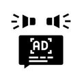 advertisment audio promotion glyph icon vector illustration