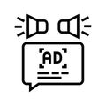 advertisment audio promotion line icon vector illustration