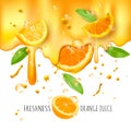 Advertisment with fresh oranges